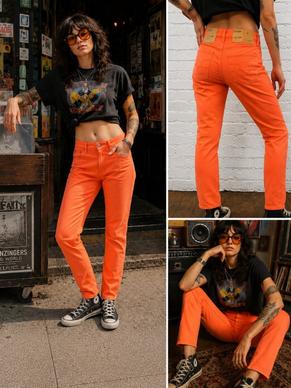 BIG STAR 1974 “Archetype Will” Slim Fit Jeans – Neon Orange/Cerise – 29R – NWT